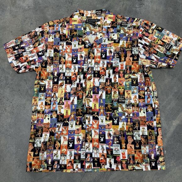 PLAYBOY Other - Playboy Shirt Men Size Large All Over Collage Cover Magazine Centerfold